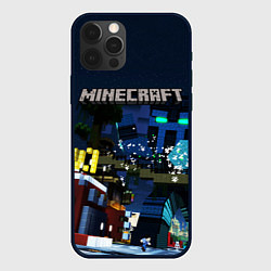 Чехол для iPhone 12 Pro MINECRAFT, цвет: 3D-черный