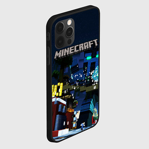 Чехол iPhone 12 Pro MINECRAFT / 3D-Черный – фото 2