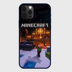 Чехол для iPhone 12 Pro MINECRAFT, цвет: 3D-черный