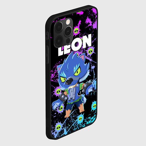 Чехол iPhone 12 Pro BRAWL STARS ОБОРОТЕНЬ LEON / 3D-Черный – фото 2