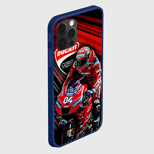 Чехол iPhone 12 Pro Andrea Dovizioso / 3D-Тёмно-синий – фото 2