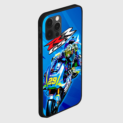 Чехол iPhone 12 Pro Suzuki MotoGP / 3D-Черный – фото 2