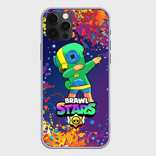 Чехол iPhone 12 Pro Brawl Stars Leon, Dab / 3D-Светло-сиреневый – фото 1