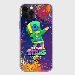 Чехол для iPhone 12 Pro Brawl Stars Leon, Dab, цвет: 3D-светло-сиреневый