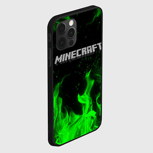 Чехол iPhone 12 Pro MINECRAFT / 3D-Черный – фото 2