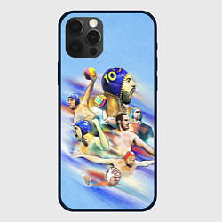 Чехол для iPhone 12 Pro Water polo players, цвет: 3D-черный