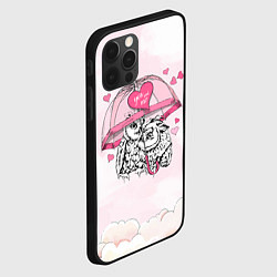 Чехол для iPhone 12 Pro Влюбленные совушки, цвет: 3D-черный — фото 2