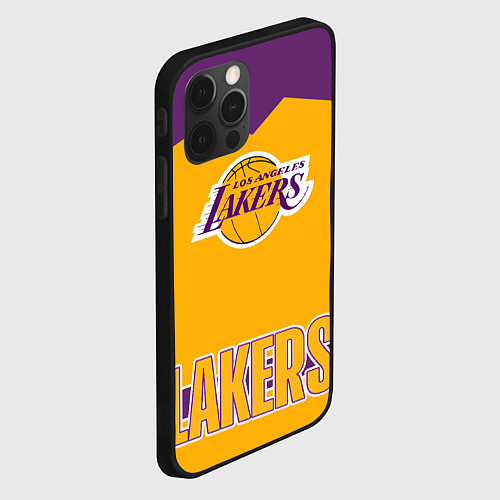 Чехол iPhone 12 Pro Los Angeles Lakers / 3D-Черный – фото 2
