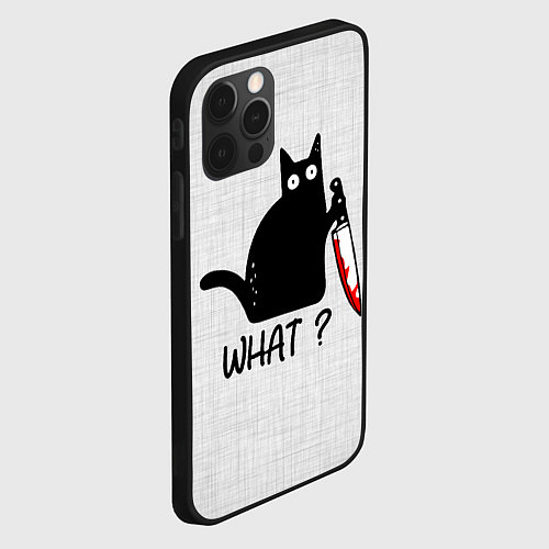 Чехол iPhone 12 Pro What cat / 3D-Черный – фото 2