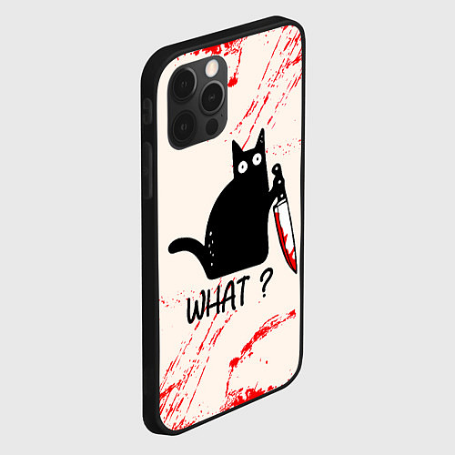 Чехол iPhone 12 Pro What cat / 3D-Черный – фото 2