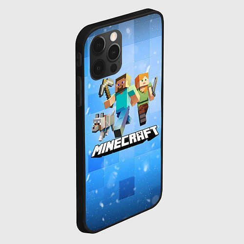 Чехол iPhone 12 Pro Minecraft Майнкрафт / 3D-Черный – фото 2