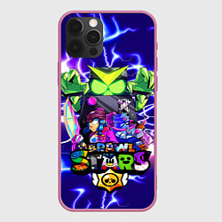 Чехол для iPhone 12 Pro BRAWL STARS, цвет: 3D-малиновый