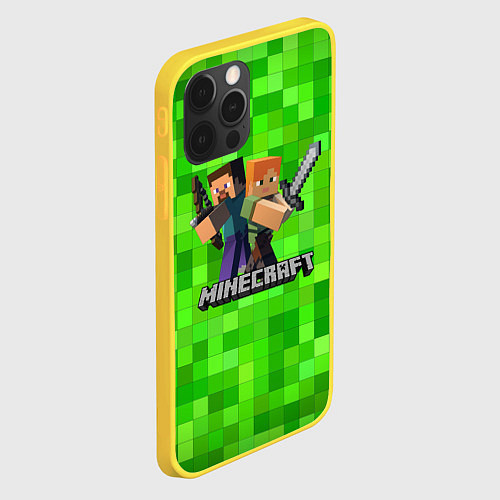 Чехол iPhone 12 Pro MINECRAFT / 3D-Желтый – фото 2