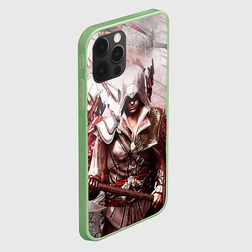 Чехол iPhone 12 Pro ASSASSINS CREED / 3D-Салатовый – фото 2