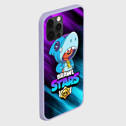 Чехол iPhone 12 Pro BRAWL STARS LEON SHARK / 3D-Светло-сиреневый – фото 2