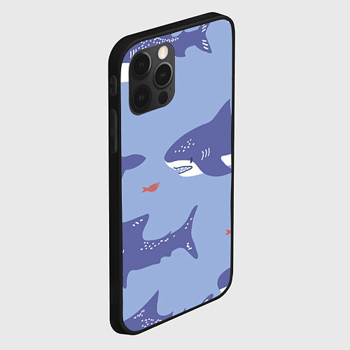 Чехол iPhone 12 Pro Акулий косяк / 3D-Черный – фото 2