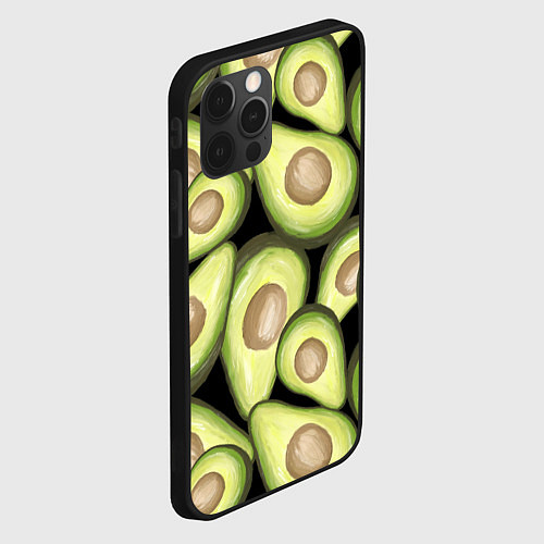 Чехол iPhone 12 Pro Avocado background / 3D-Черный – фото 2