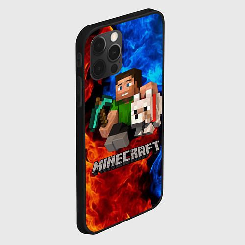 Чехол iPhone 12 Pro MINECRAFT / 3D-Черный – фото 2