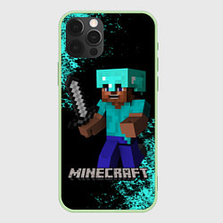 Чехол для iPhone 12 Pro MINECRAFT, цвет: 3D-салатовый