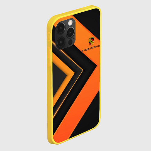 Чехол iPhone 12 Pro PORSCHE / 3D-Желтый – фото 2