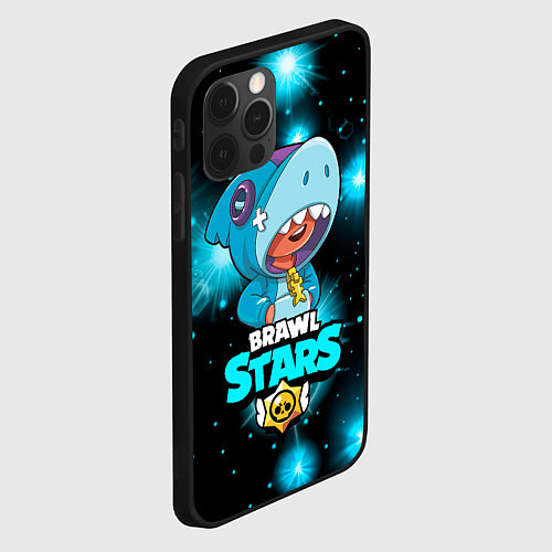 Чехол iPhone 12 Pro Brawl stars leon shark / 3D-Черный – фото 2