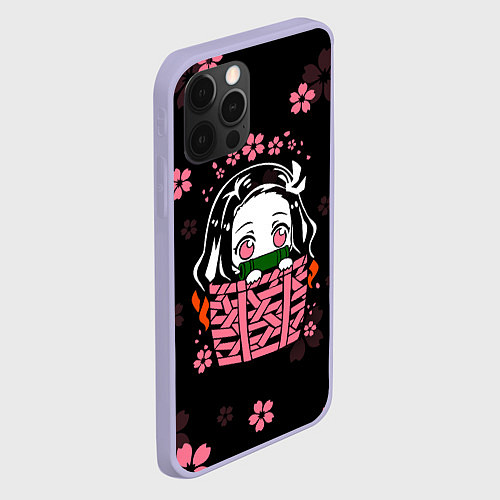 Чехол iPhone 12 Pro KIMETSU NO YAIBA / 3D-Светло-сиреневый – фото 2