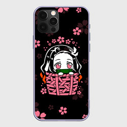 Чехол для iPhone 12 Pro KIMETSU NO YAIBA, цвет: 3D-светло-сиреневый