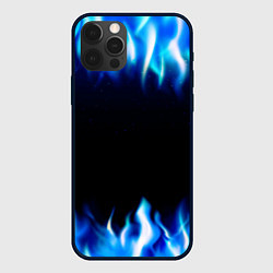 Чехол для iPhone 12 Pro Синий Огонь, цвет: 3D-черный