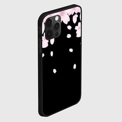 Чехол iPhone 12 Pro САКУРА / 3D-Черный – фото 2