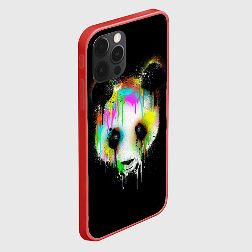 Чехол iPhone 12 Pro Панда в краске / 3D-Красный – фото 2
