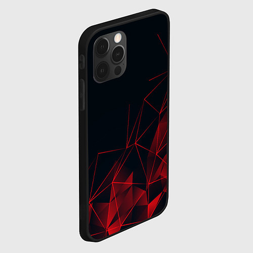 Чехол iPhone 12 Pro RED STRIPES / 3D-Черный – фото 2