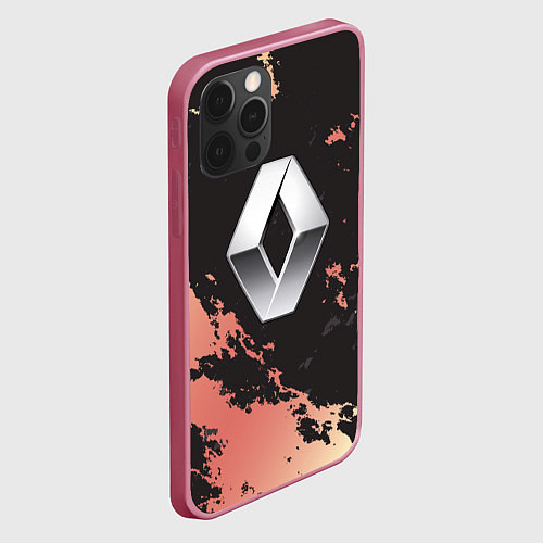 Чехол iPhone 12 Pro Renault спина / 3D-Малиновый – фото 2
