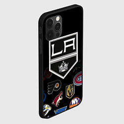 Чехол для iPhone 12 Pro NHL Los Angeles Kings, цвет: 3D-черный — фото 2