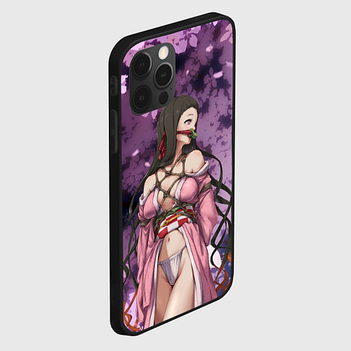 Чехол iPhone 12 Pro Незуко / 3D-Черный – фото 2