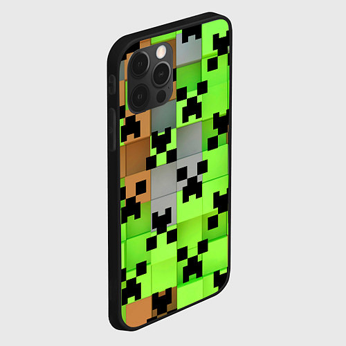 Чехол iPhone 12 Pro Minecraft / 3D-Черный – фото 2