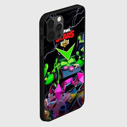 Чехол iPhone 12 Pro Brawl Stars Virus 8-Bit / 3D-Черный – фото 2