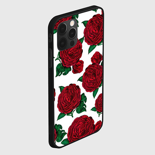 Чехол iPhone 12 Pro Винтажные розы / 3D-Черный – фото 2