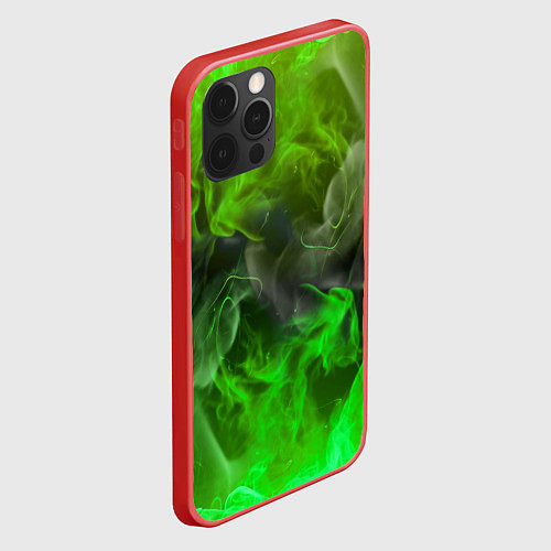 Чехол iPhone 12 Pro ЗЕЛЁНЫЙ ОГОНЬ / 3D-Красный – фото 2