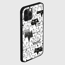 Чехол для iPhone 12 Pro КОТЫ WHITE, цвет: 3D-черный — фото 2