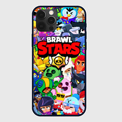Чехол для iPhone 12 Pro BRAWL STARS ВСЕ БРАВЛЕРЫ, цвет: 3D-черный