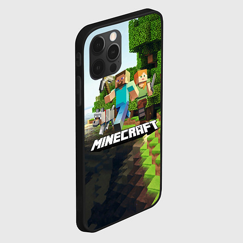 Чехол iPhone 12 Pro Minecraft / 3D-Черный – фото 2