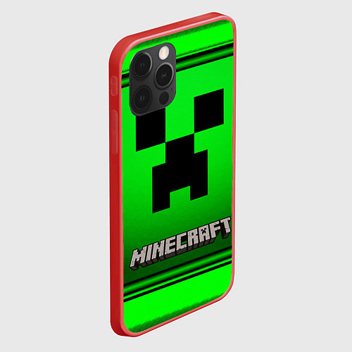 Чехол iPhone 12 Pro Minecraft / 3D-Красный – фото 2