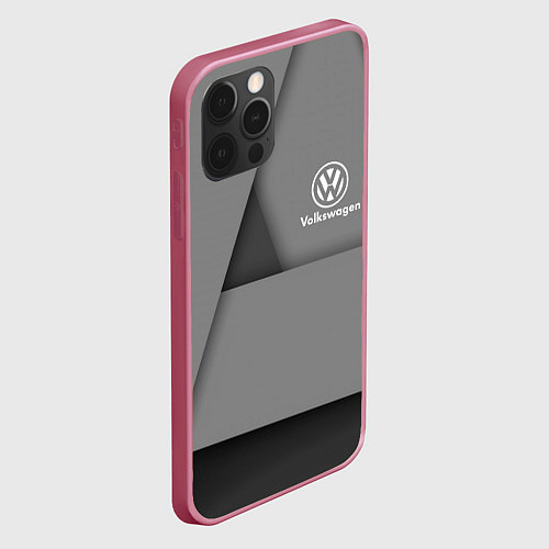 Чехол iPhone 12 Pro VOLKSWAGEN / 3D-Малиновый – фото 2