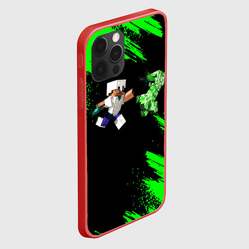 Чехол iPhone 12 Pro MINECRAFT / 3D-Красный – фото 2