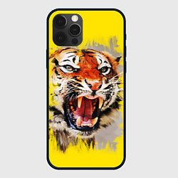 Чехол для iPhone 12 Pro Оскал тигра, цвет: 3D-черный
