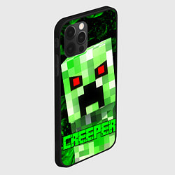 Чехол для iPhone 12 Pro MINECRAFT CREEPER, цвет: 3D-черный — фото 2