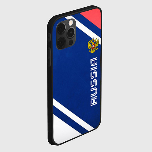 Чехол iPhone 12 Pro RUSSIA SPORT / 3D-Черный – фото 2