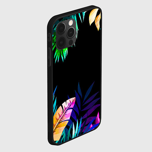 Чехол iPhone 12 Pro Тропическая Ночь / 3D-Черный – фото 2