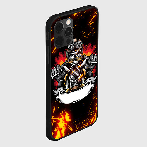 Чехол iPhone 12 Pro Fire Biker Z / 3D-Черный – фото 2