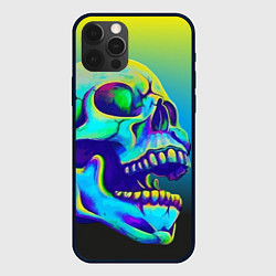 Чехол для iPhone 12 Pro Neon skull, цвет: 3D-черный
